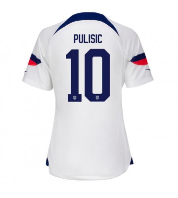forente stater Christian Pulisic #10 Hjemmedrakt Kvinner VM 2022 Kortermet